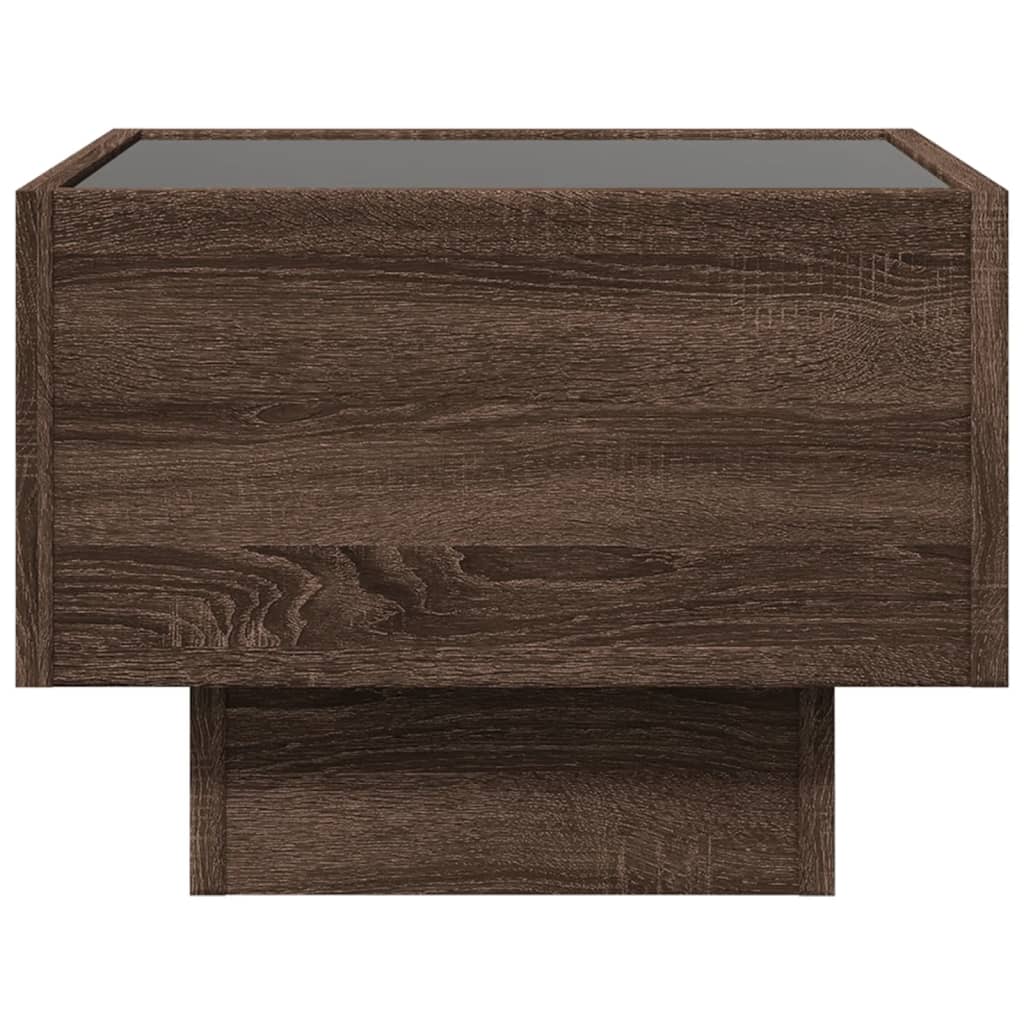 Tavolino con LED Rovere Marrone 40x40x30cm in Legno Multistrato | homemem39