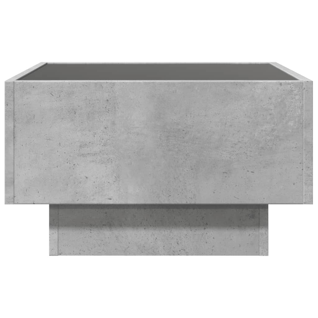 Tavolino Salotto con LED Grigio Cemento 50x50x30 cm Multistrato