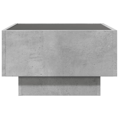 Tavolino Salotto con LED Grigio Cemento 50x50x30 cm Multistrato