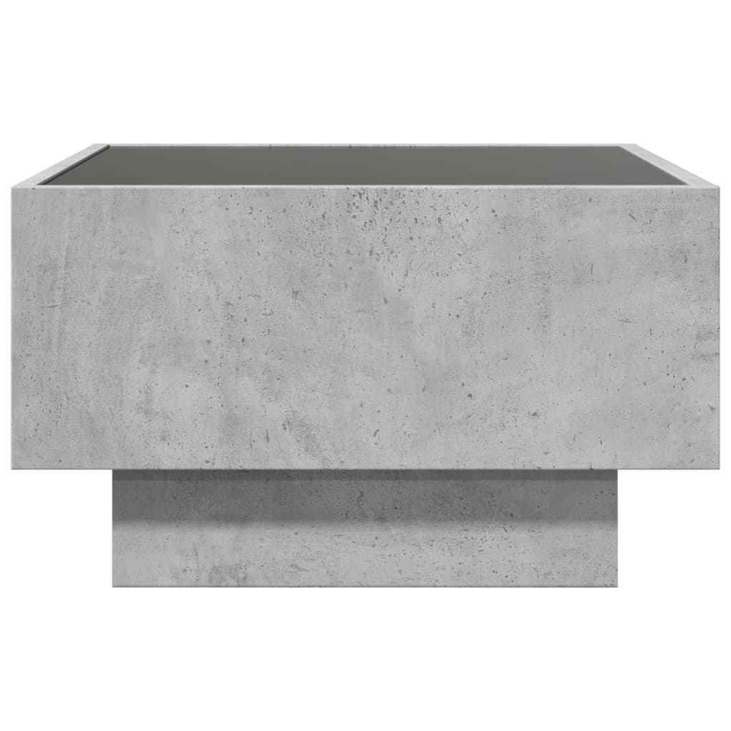 Tavolino Salotto con LED Grigio Cemento 50x50x30 cm Multistrato | homemem39