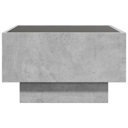 Tavolino Salotto con LED Grigio Cemento 50x50x30 cm Multistrato