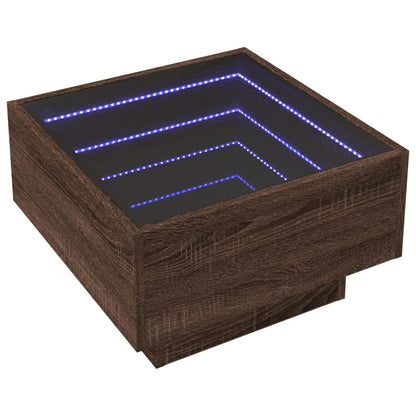 Tavolino Salotto con LED Rovere Marrone 50x50x30 cm Multistrato | homemem39