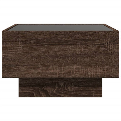 Tavolino Salotto con LED Rovere Marrone 50x50x30 cm Multistrato | homemem39