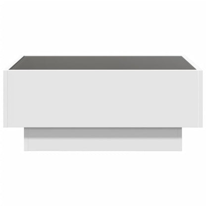Tavolino Salotto con LED Bianco 70x50x30 cm Legno Multistrato | homemem39
