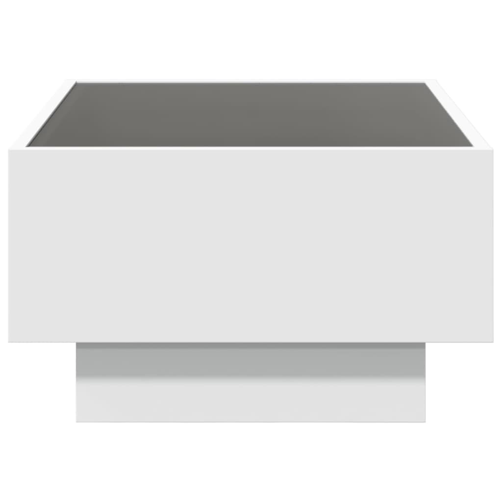 Tavolino Salotto con LED Bianco 70x50x30 cm Legno Multistrato | homemem39