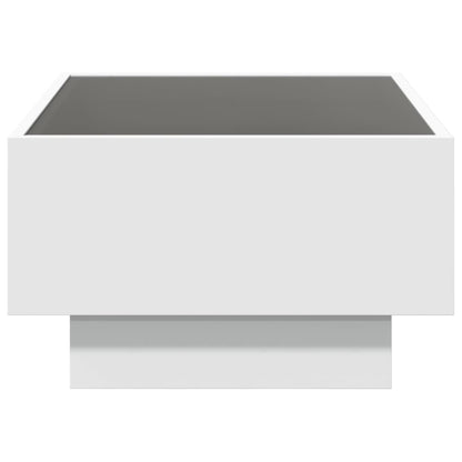 Tavolino Salotto con LED Bianco 70x50x30 cm Legno Multistrato | homemem39