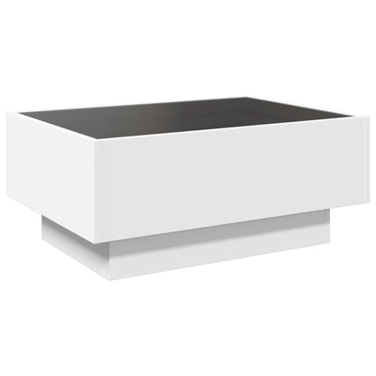 Tavolino Salotto con LED Bianco 70x50x30 cm Legno Multistrato | homemem39