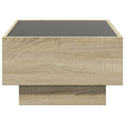 Tavolino Salotto con LED Rovere Sonoma 70x50x30 cm Multistrato | homemem39