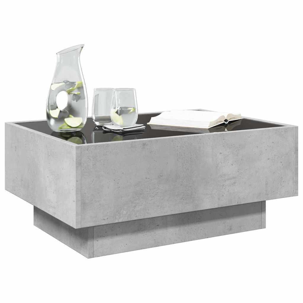 Tavolino Salotto con LED Grigio Cemento 70x50x30 cm Multistrato | homemem39