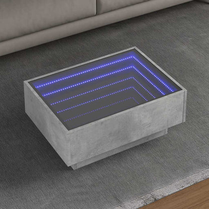 Tavolino Salotto con LED Grigio Cemento 70x50x30 cm Multistrato | homemem39