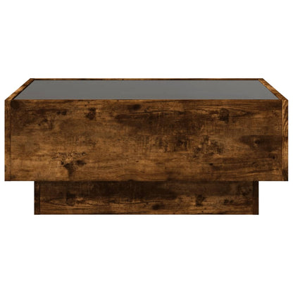 Tavolino Salotto con LED Rovere Fumo 70x50x30 cm Multistrato | homemem39
