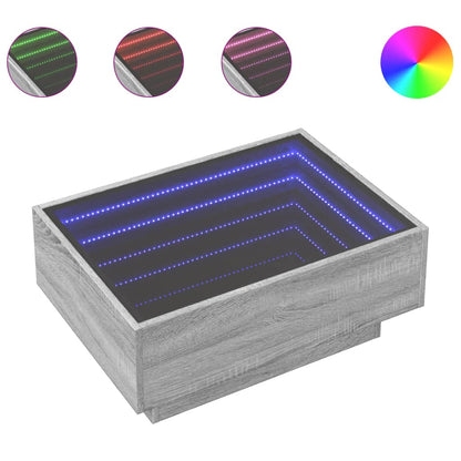 Tavolino Salotto con LED Grigio Sonoma 70x50x30 cm Multistrato | homemem39