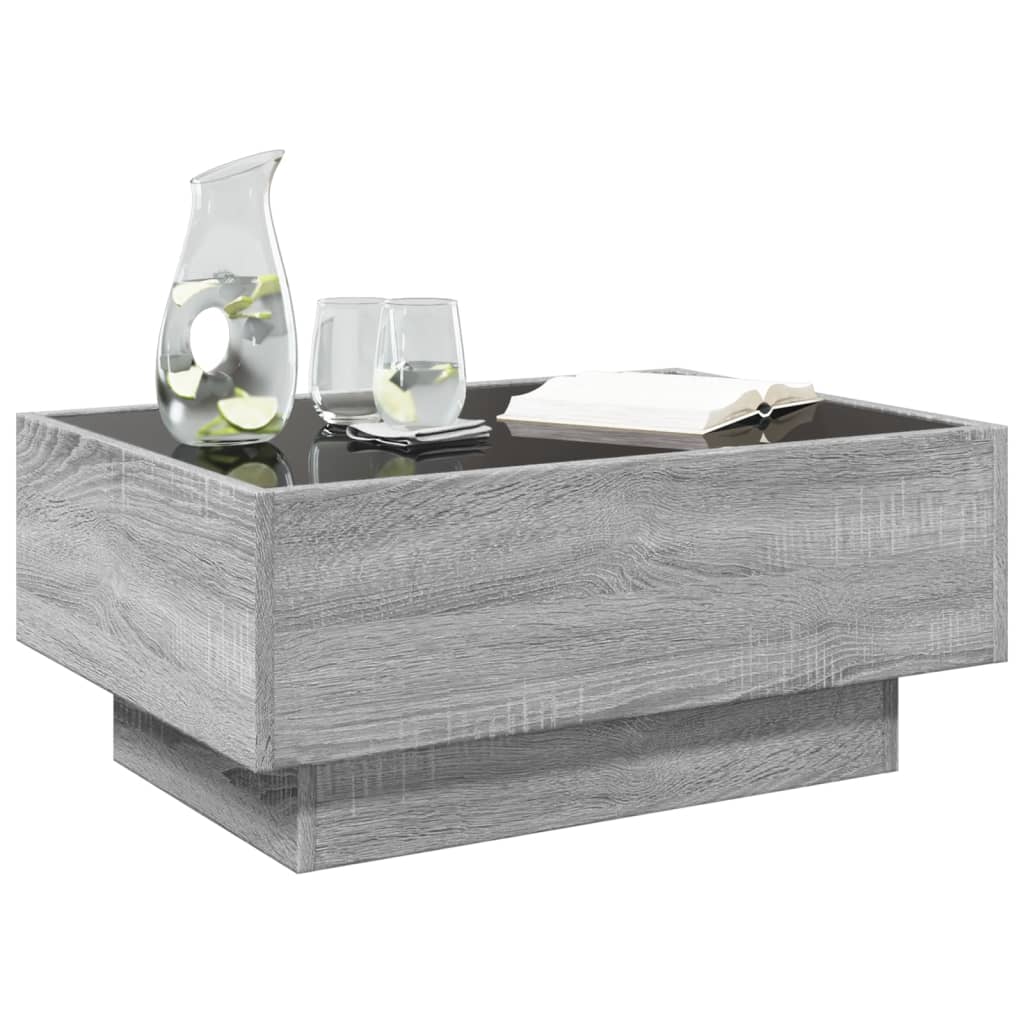 Tavolino Salotto con LED Grigio Sonoma 70x50x30 cm Multistrato | homemem39