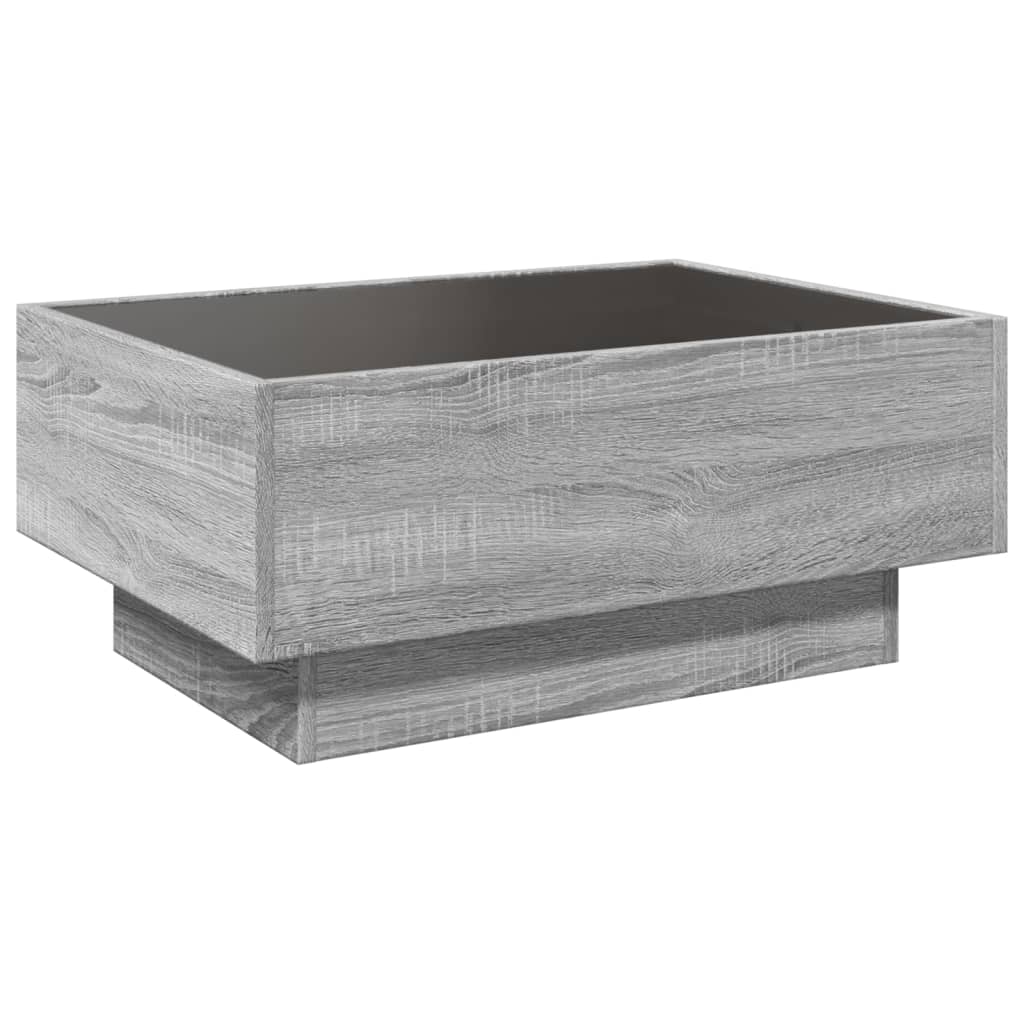 Tavolino Salotto con LED Grigio Sonoma 70x50x30 cm Multistrato
