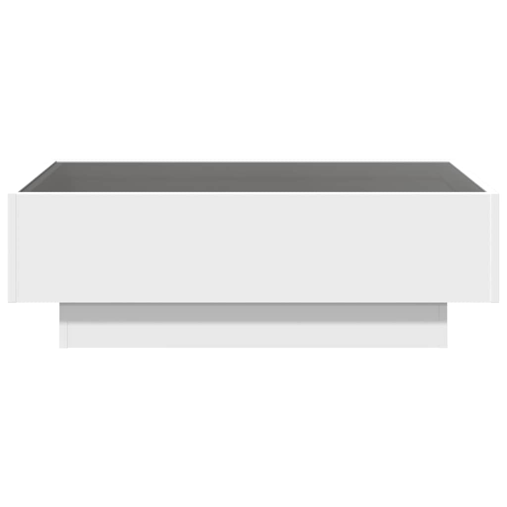 Tavolino Salotto con LED Bianco 90x50x30 cm Legno Multistrato | homemem39
