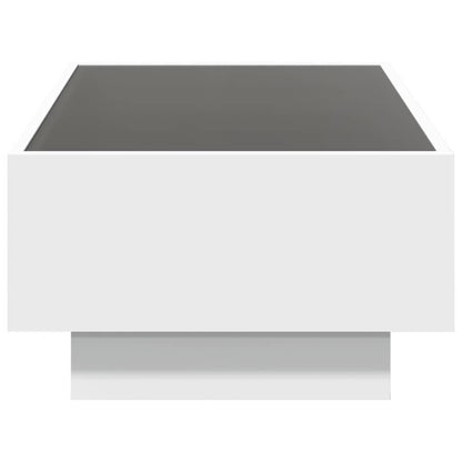 Tavolino Salotto con LED Bianco 90x50x30 cm Legno Multistrato | homemem39