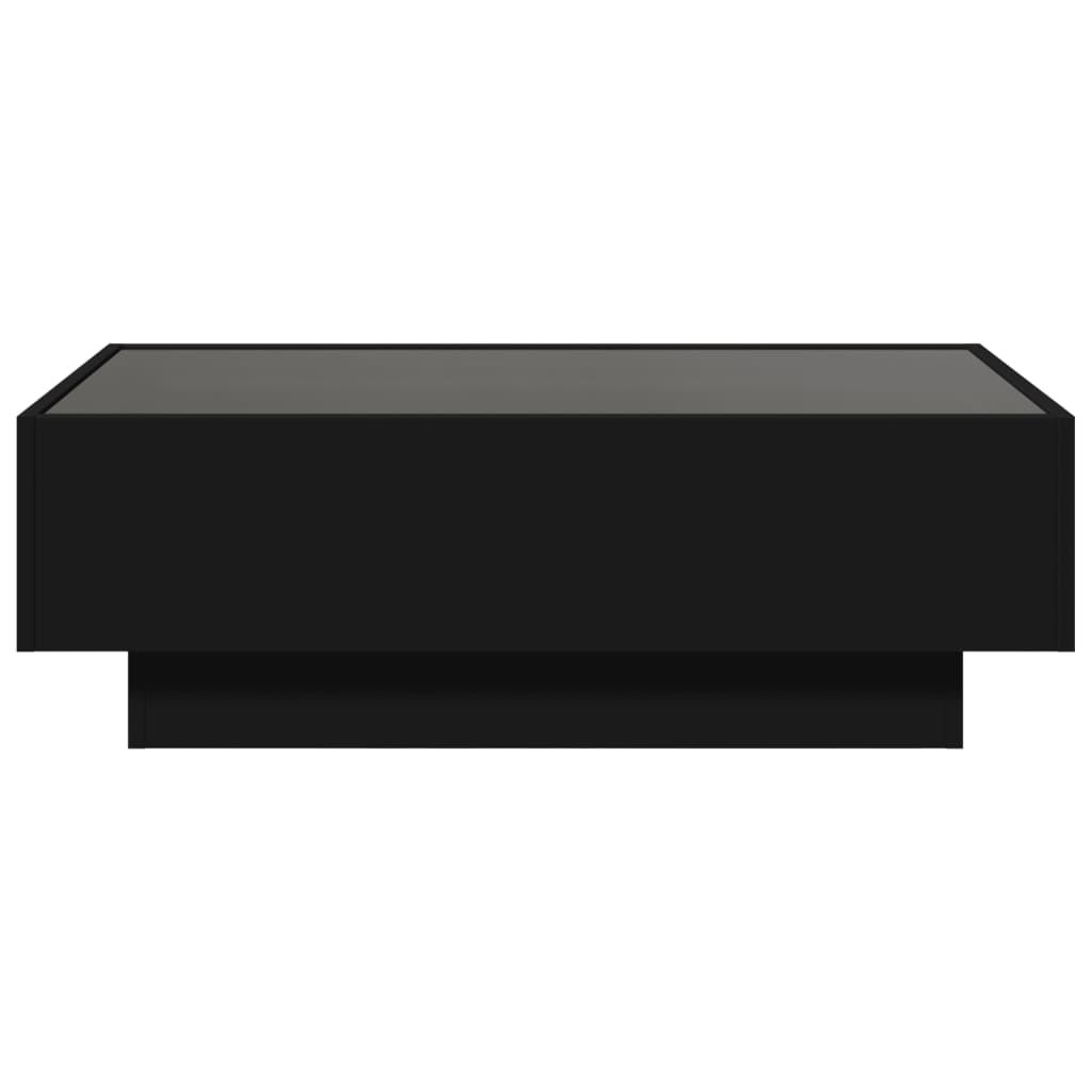 Tavolino Salotto con LED Nero 90x50x30 cm Legno Multistrato