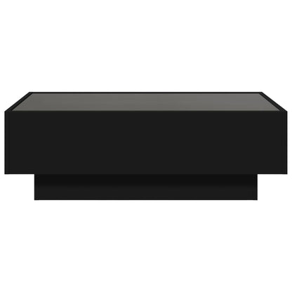 Tavolino Salotto con LED Nero 90x50x30 cm Legno Multistrato