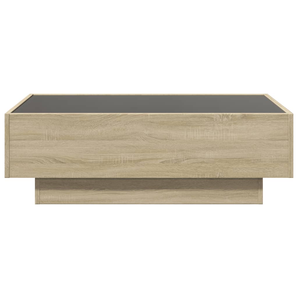 Tavolino Salotto con LED Rovere Sonoma 90x50x30 cm Multistrato