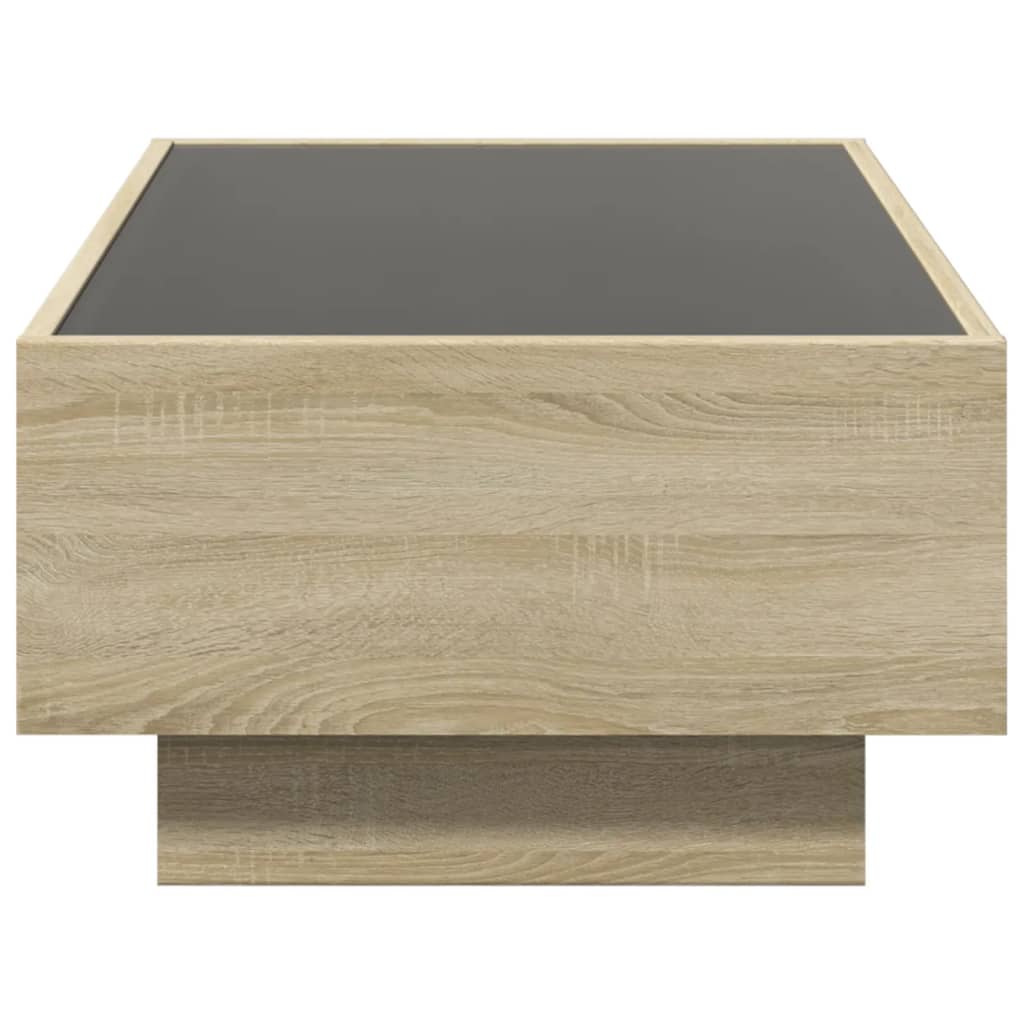 Tavolino Salotto con LED Rovere Sonoma 90x50x30 cm Multistrato