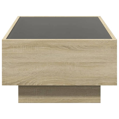 Tavolino Salotto con LED Rovere Sonoma 90x50x30 cm Multistrato