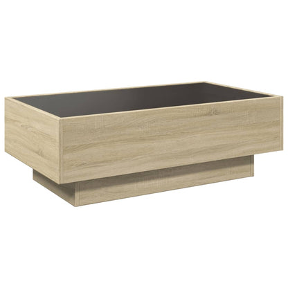 Tavolino Salotto con LED Rovere Sonoma 90x50x30 cm Multistrato