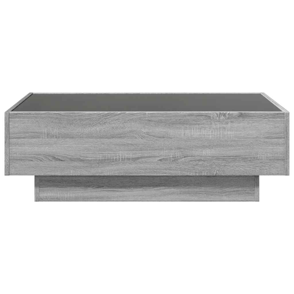 Tavolino Salotto con LED Grigio Sonoma 90x50x30 cm Multistrato