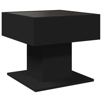 Tavolino Salotto con LED Nero 50x50x45 cm Legno Multistrato | homemem39