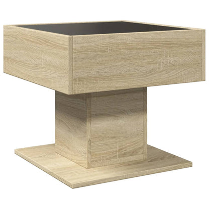 Tavolino Salotto con LED Rovere Sonoma 50x50x45 cm Multistrato | homemem39