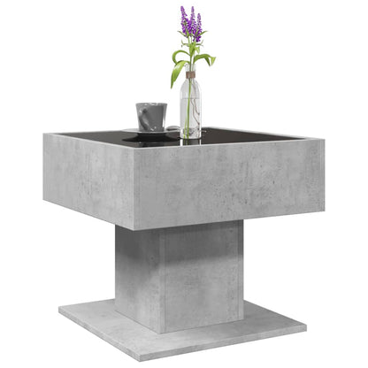 Tavolino Salotto con LED Grigio Cemento 50x50x45 cm Multistrato | homemem39