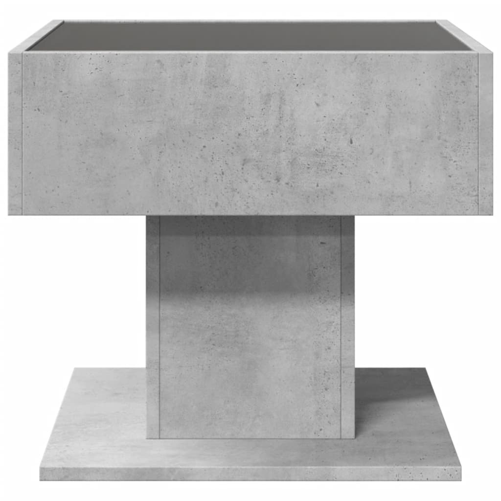 Tavolino Salotto con LED Grigio Cemento 50x50x45 cm Multistrato | homemem39