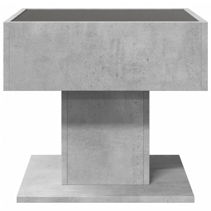 Tavolino Salotto con LED Grigio Cemento 50x50x45 cm Multistrato | homemem39