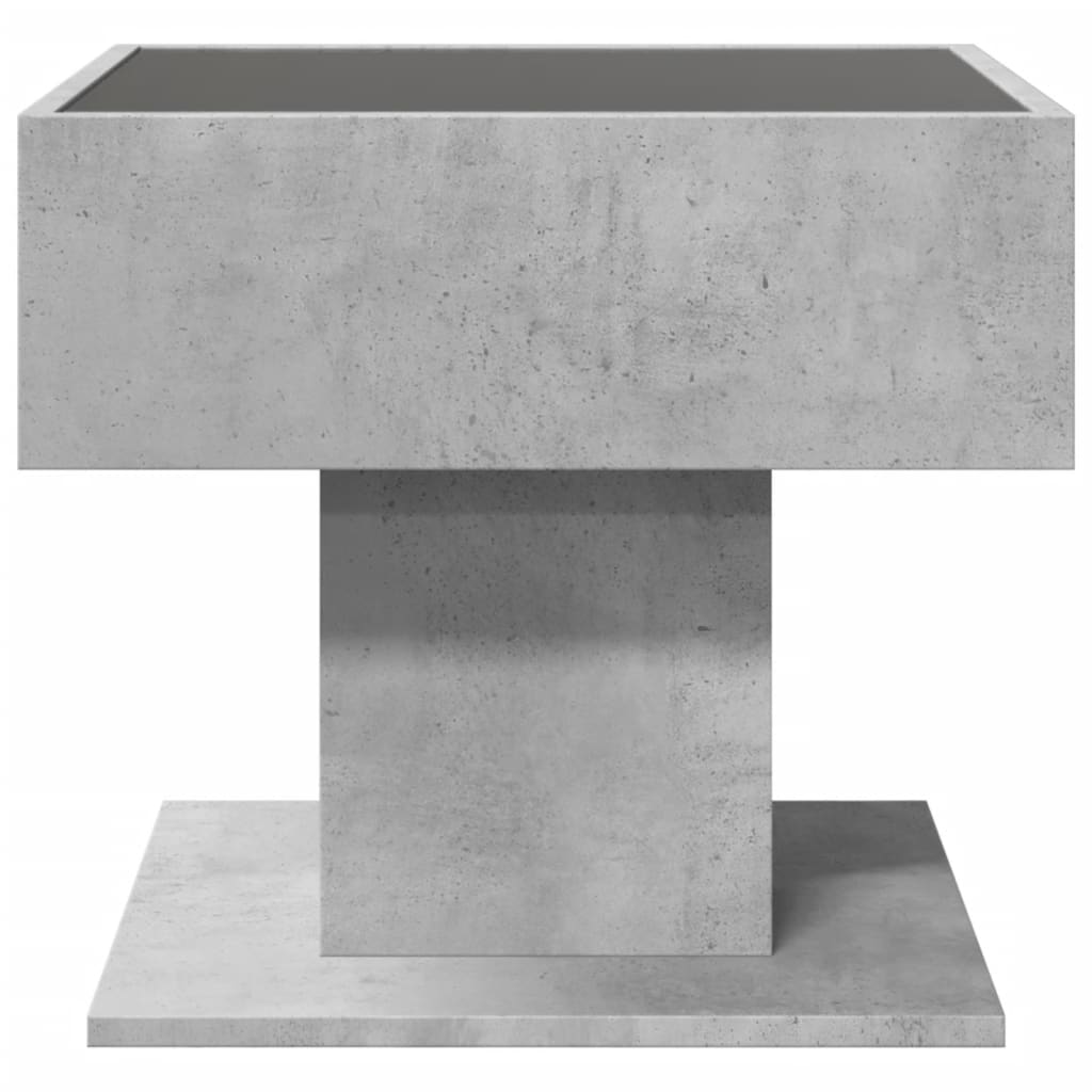 Tavolino Salotto con LED Grigio Cemento 50x50x45 cm Multistrato | homemem39