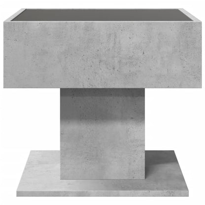 Tavolino Salotto con LED Grigio Cemento 50x50x45 cm Multistrato | homemem39