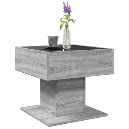 Tavolino Salotto con LED Grigio Sonoma 50x50x45 cm Multistrato | homemem39