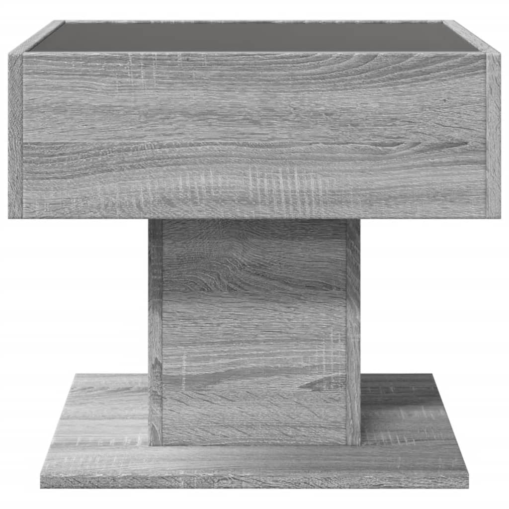 Tavolino Salotto con LED Grigio Sonoma 50x50x45 cm Multistrato | homemem39