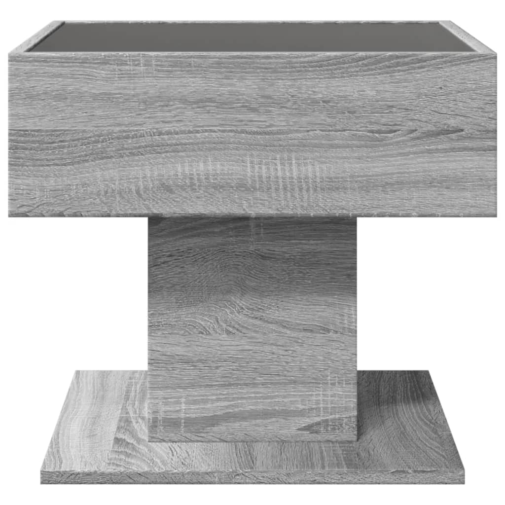 Tavolino Salotto con LED Grigio Sonoma 50x50x45 cm Multistrato | homemem39
