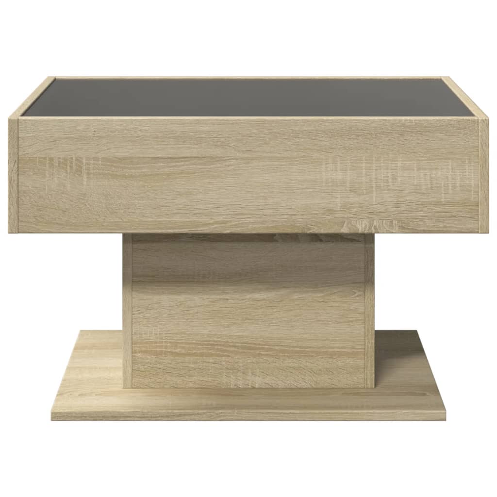 Tavolino Salotto con LED Rovere Sonoma 70x50x45 cm Multistrato | homemem39
