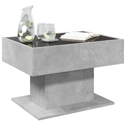 Tavolino Salotto con LED Grigio Cemento 70x50x45 cm Multistrato | homemem39