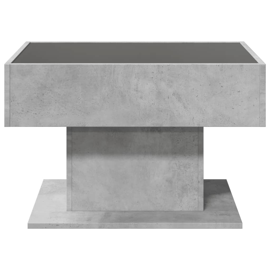 Tavolino Salotto con LED Grigio Cemento 70x50x45 cm Multistrato | homemem39