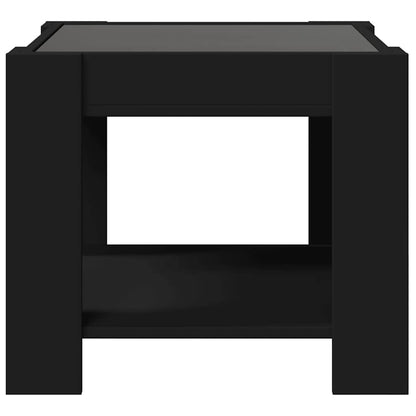 Tavolino Salotto con LED Nero 53x53x45 cm Legno Multistrato