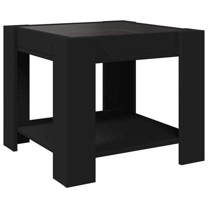 Tavolino Salotto con LED Nero 53x53x45 cm Legno Multistrato