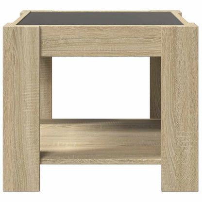 Tavolino Salotto con LED Rovere Sonoma 53x53x45 cm Multistrato | homemem39