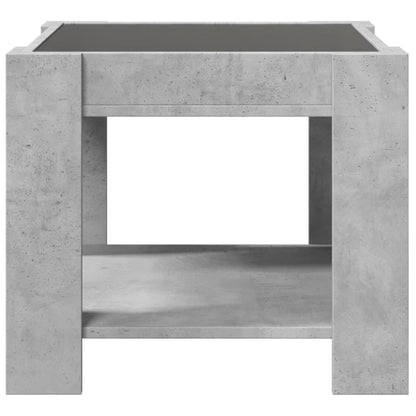 Tavolino Salotto con LED Grigio Cemento 53x53x45 cm Multistrato | homemem39