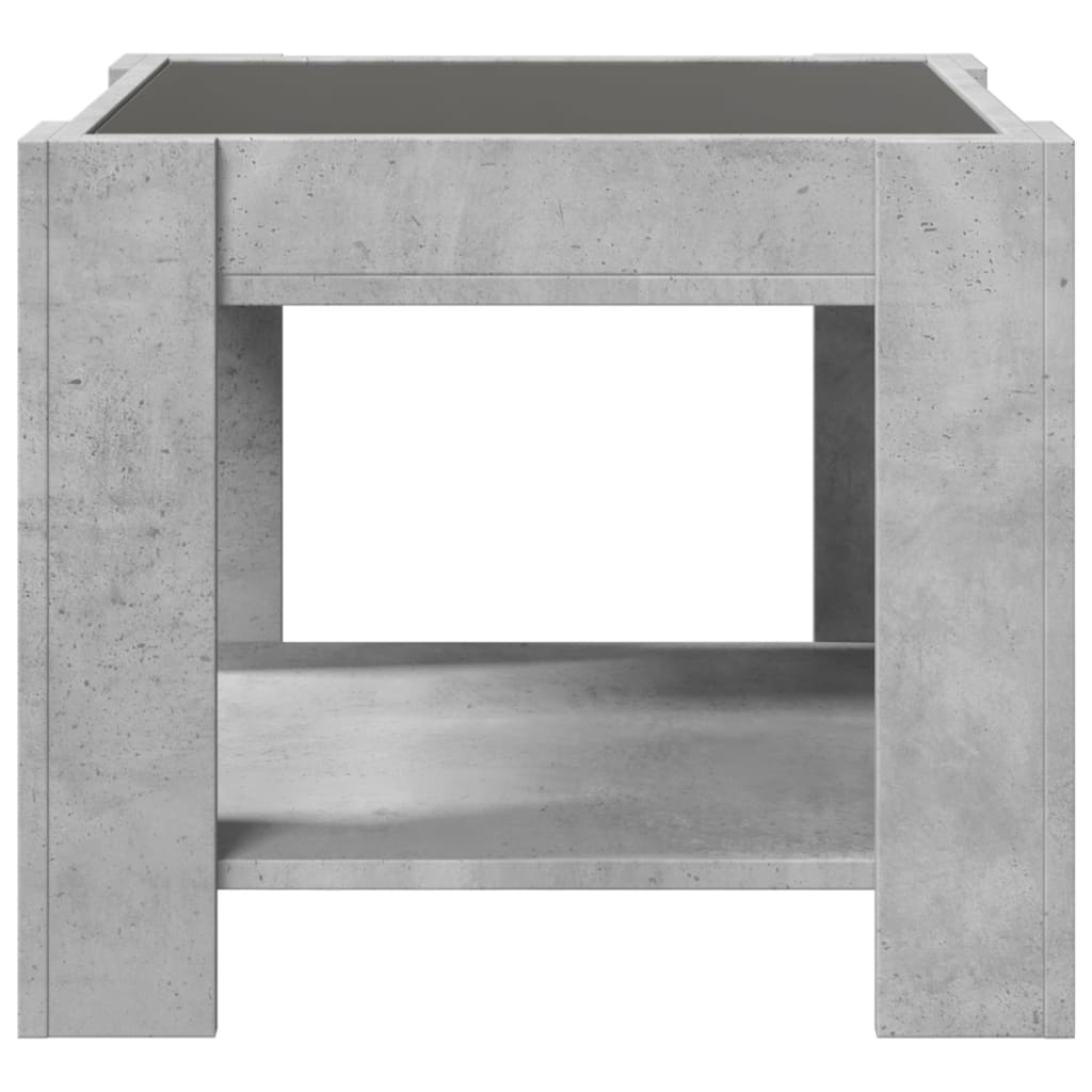 Tavolino Salotto con LED Grigio Cemento 53x53x45 cm Multistrato | homemem39