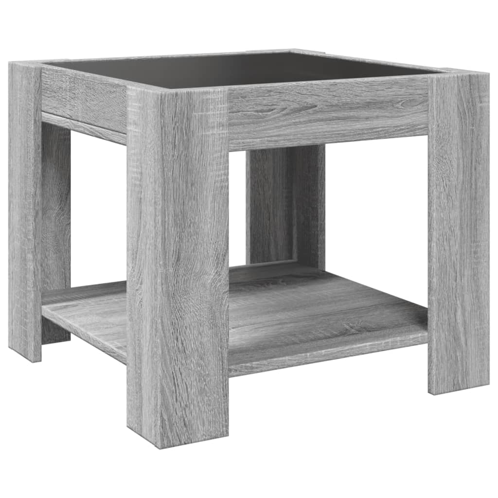 Tavolino Salotto con LED Grigio Sonoma 53x53x45 cm Multistrato