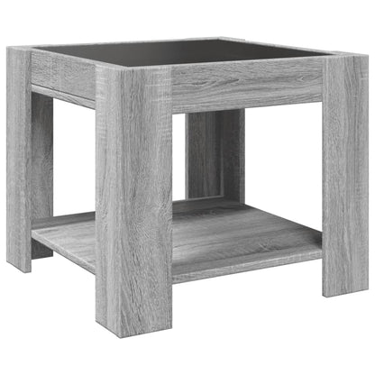 Tavolino Salotto con LED Grigio Sonoma 53x53x45 cm Multistrato