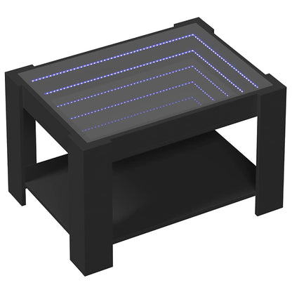 Tavolino Salotto con LED Nero 73x53x45 cm Legno Multistrato | homemem39