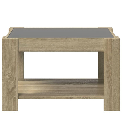 Tavolino Salotto con LED Rovere Sonoma 73x53x45 cm Multistrato