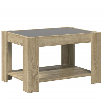 Tavolino Salotto con LED Rovere Sonoma 73x53x45 cm Multistrato